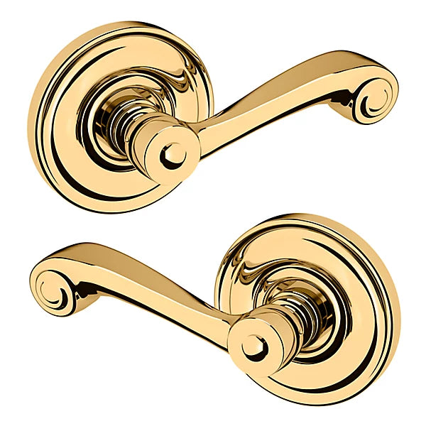 Baldwin Estate 5103 Full Dummy Lever with 5048 Rose in Lifetime Polished Brass finish