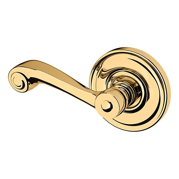 Baldwin Estate 5103 Left Handed Half Dummy Lever with 5048 Rose in Lifetime Polished Brass finish