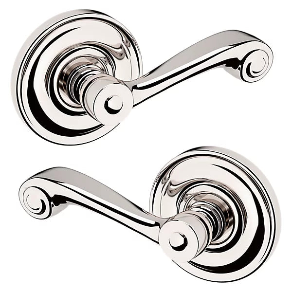 Baldwin Estate 5103 Passage Lever with 5048 Rose in Lifetime Polished Nickel finish