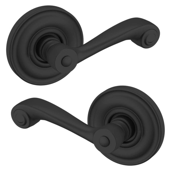 Baldwin Estate 5103 Passage Lever with 5048 Rose in Satin Black finish