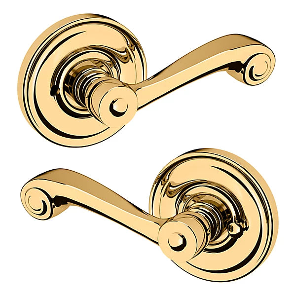 Baldwin Estate 5103 Privacy Lever with 5048 Rose in Lifetime Polished Brass finish