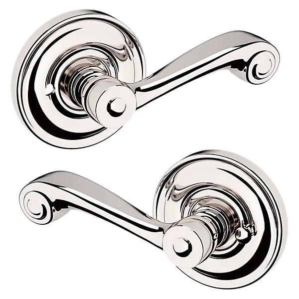 Baldwin Estate 5103 Privacy Lever with 5048 Rose in Lifetime Polished Nickel finish