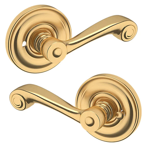 Baldwin Estate 5103 Privacy Lever with 5048 Rose in Lifetime Satin Brass finish