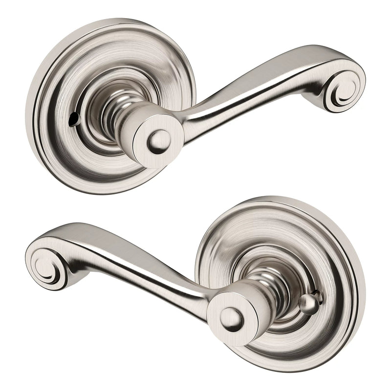 Baldwin Estate 5103 Privacy Lever with 5048 Rose in Lifetime Satin Nickel finish