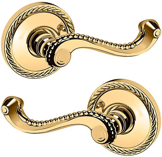 Baldwin Estate 5104 Full Dummy Lever with 5004 Rosette in Lifetime Polished Brass finish