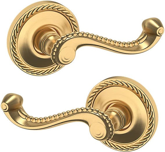 Baldwin Estate 5104 Full Dummy Lever with 5004 Rosette in Lifetime Satin Brass finish