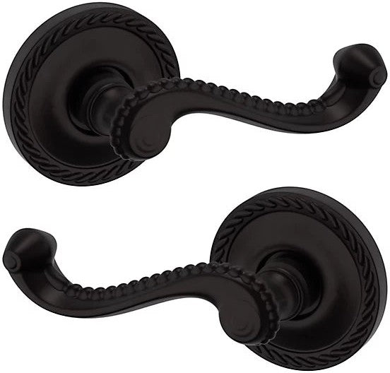 Baldwin Estate 5104 Full Dummy Lever with 5004 Rosette in Oil Rubbed Bronze finish