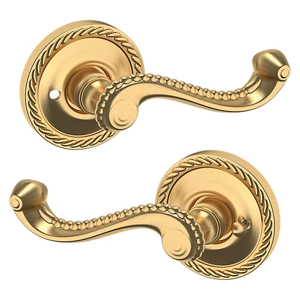 Baldwin Estate 5104 Privacy Lever with 5004 Rose in Lifetime Satin Brass finish