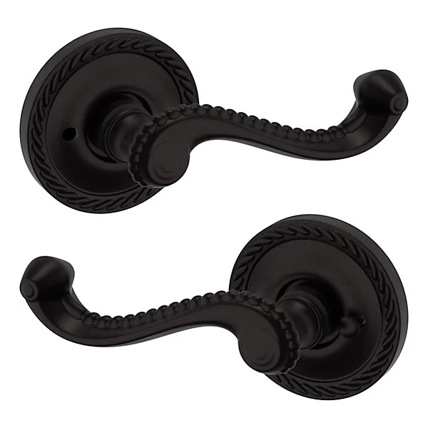 Baldwin Estate 5104 Privacy Lever with 5004 Rose in Oil Rubbed Bronze finish