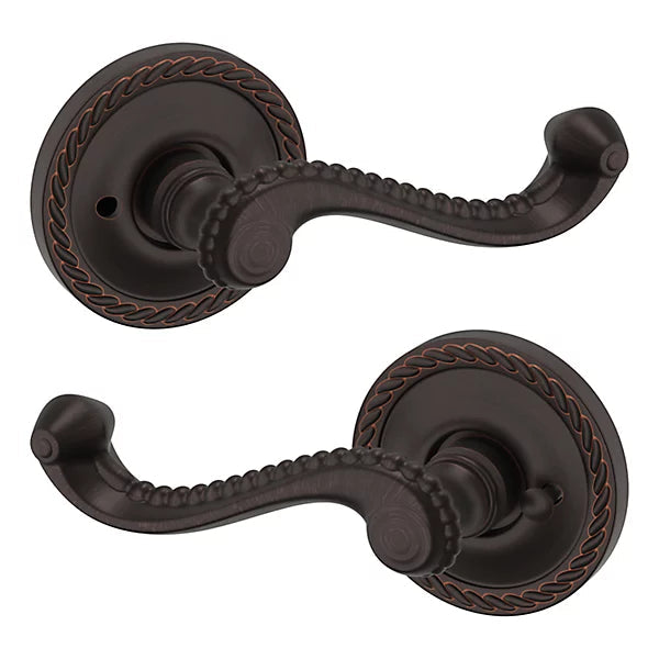 Baldwin Estate 5104 Privacy Lever with 5004 Rose in Venetian Bronze finish