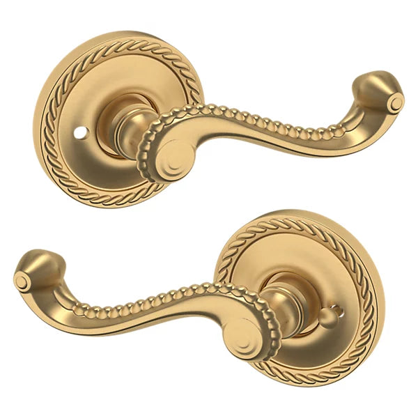 Baldwin Estate 5104 Privacy Lever with 5004 Rose in Vintage Brass finish