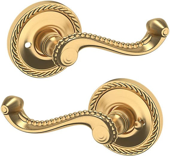 Baldwin Estate 5104 Privacy Lever with 5004 Rosette in Lifetime Satin Brass finish