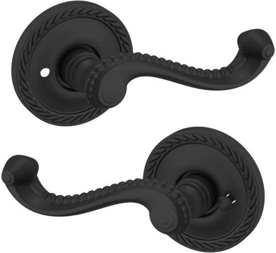 Baldwin Estate 5104 Privacy Lever with 5004 Rosette in Satin Black finish