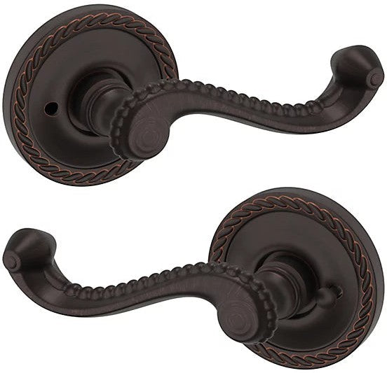 Baldwin Estate 5104 Privacy Lever with 5004 Rosette in Venetian Bronze finish