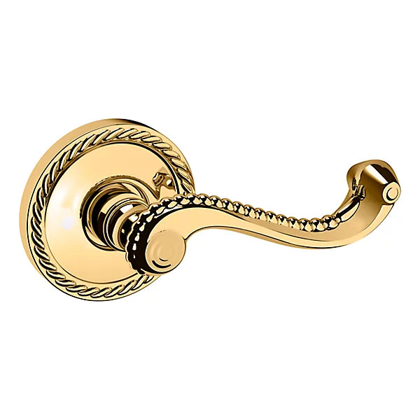 Baldwin Estate 5104 Right Handed Half Dummy Lever with 5004 Rose in Lifetime Polished Brass finish