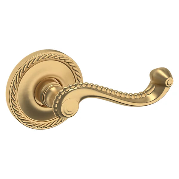 Baldwin Estate 5104 Right Handed Half Dummy Lever with 5004 Rose in Vintage Brass finish