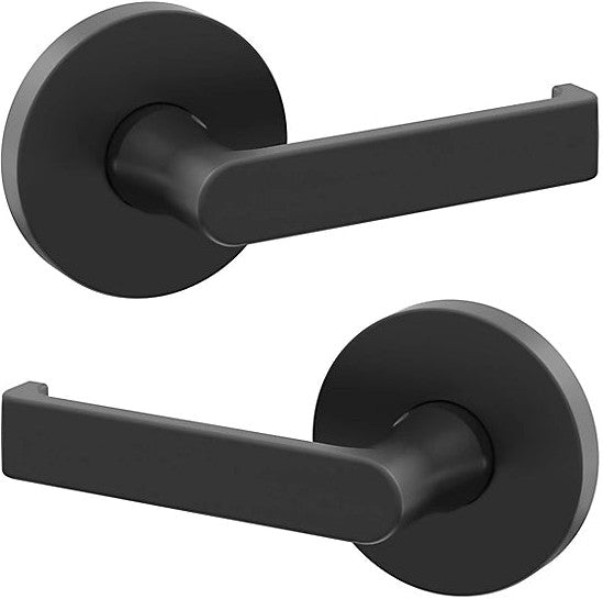 Baldwin Estate 5105 Passage Lever with 5046 Rosette in Satin Black finish