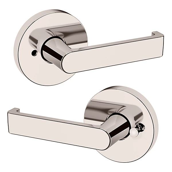 Baldwin Estate 5105 Privacy Lever with 5046 Rose in Lifetime Polished Nickel finish