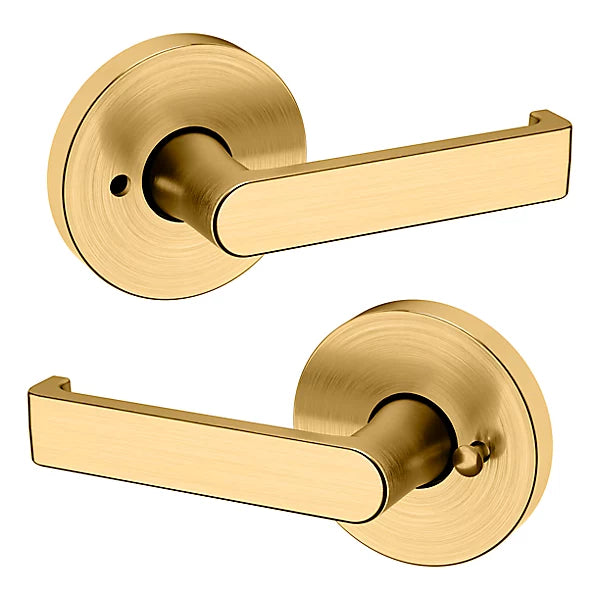 Baldwin Estate 5105 Privacy Lever with 5046 Rose in Lifetime Satin Brass finish