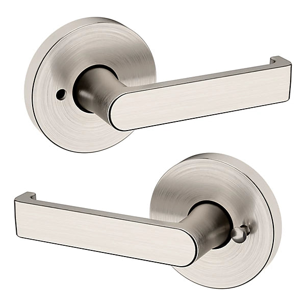 Baldwin Estate 5105 Privacy Lever with 5046 Rose in Lifetime Satin Nickel finish