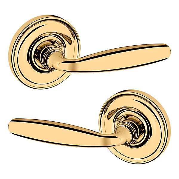 Baldwin Estate 5106 Full Dummy Lever with 5048 Rose in Lifetime Polished Brass finish