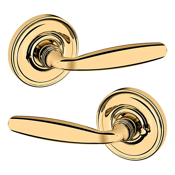 Baldwin Estate 5106 Privacy Lever with 5048 Rose in Lifetime Polished Brass finish