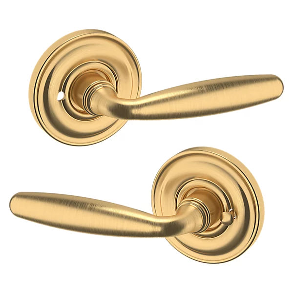 Baldwin Estate 5106 Privacy Lever with 5048 Rose in Lifetime Satin Brass finish