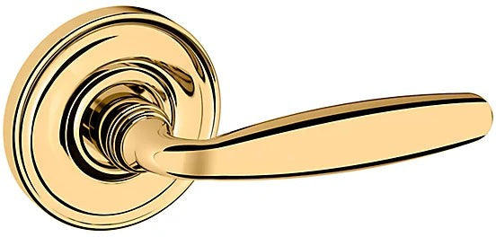 Baldwin Estate 5106 Right Handed Half Dummy Lever with 5048 Rosette in Lifetime Polished Brass finish