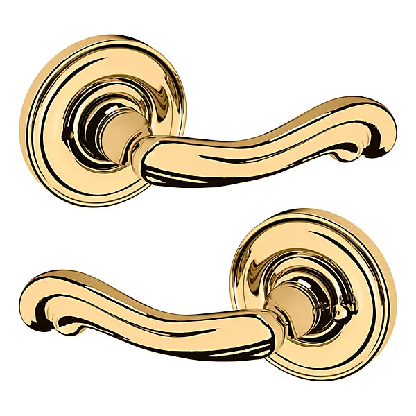 Baldwin Estate 5108 Privacy Lever with 5048 Rose in Lifetime Polished Brass finish