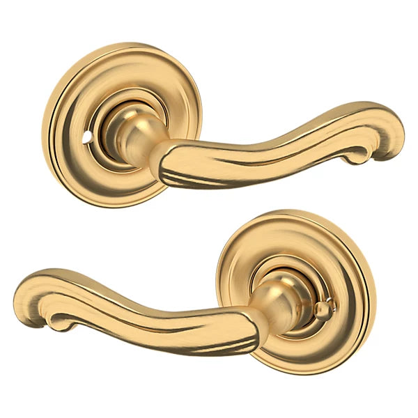 Baldwin Estate 5108 Privacy Lever with 5048 Rose in Lifetime Satin Brass finish