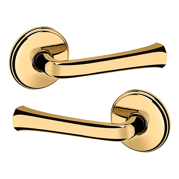 Baldwin Estate 5112 Passage Lever with 5075 Rose in Unlacquered Brass finish