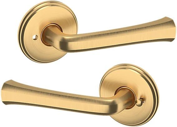 Baldwin Estate 5112 Privacy Lever with 5075 Rosette in Lifetime Satin Brass finish