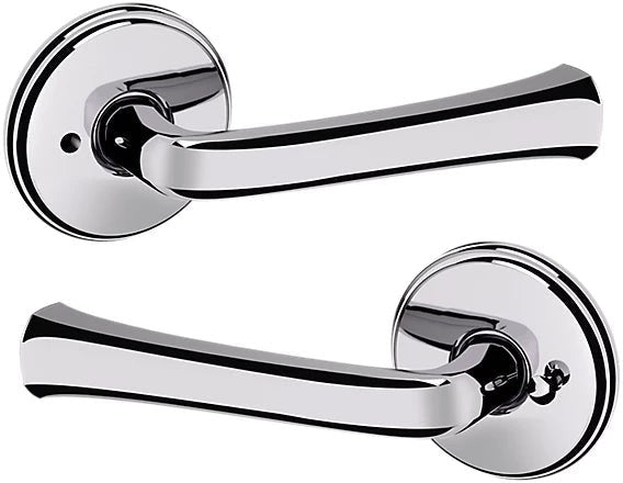 Baldwin Estate 5112 Privacy Lever with 5075 Rosette in Polished Chrome finish