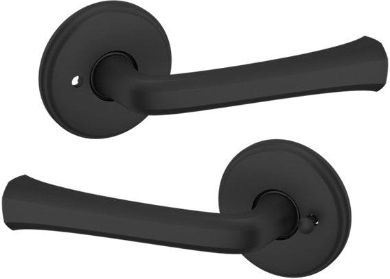 Baldwin Estate 5112 Privacy Lever with 5075 Rosette in Satin Black finish