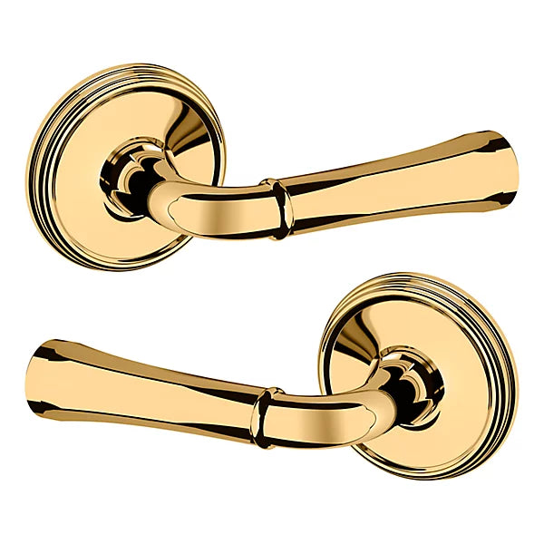 Baldwin Estate 5113 Full Dummy Lever with 5078 Rose in Lifetime Polished Brass finish