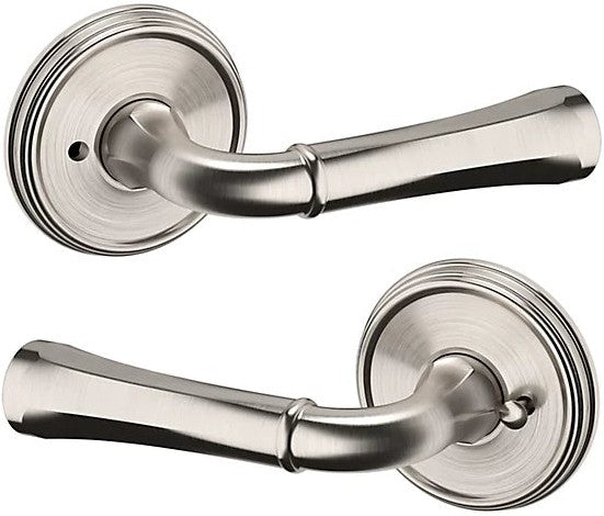 Baldwin Estate 5113 Privacy Lever with 5078 Rosette in Lifetime Satin Nickel finish