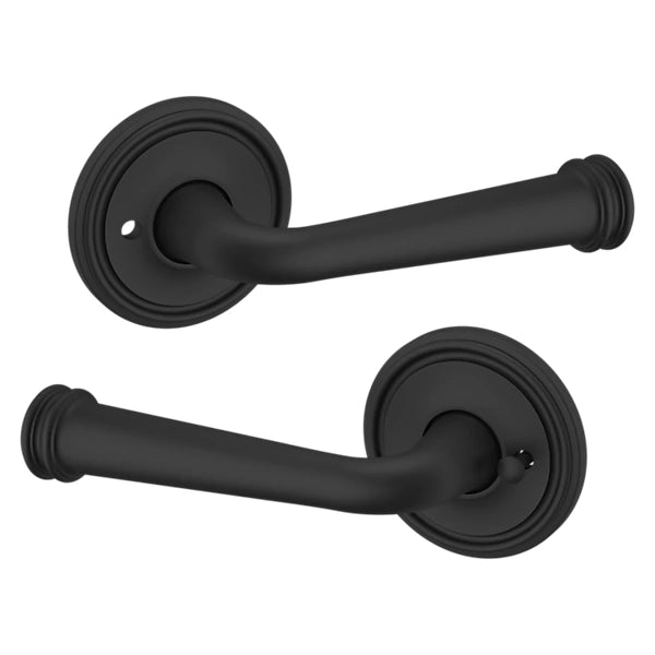 Baldwin Estate 5116 Privacy Lever with 5070 Rose in Satin Black finish