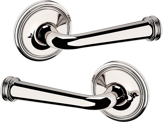 Baldwin Estate 5116 Privacy Lever with 5070 Rosette in Lifetime Polished Nickel finish