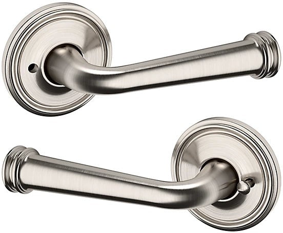 Baldwin Estate 5116 Privacy Lever with 5070 Rosette in Lifetime Satin Nickel finish