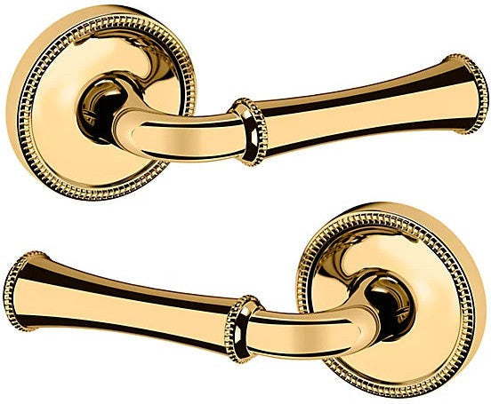 Baldwin Estate 5118 Full Dummy Lever with 5076 Rosette in Lifetime Polished Brass finish