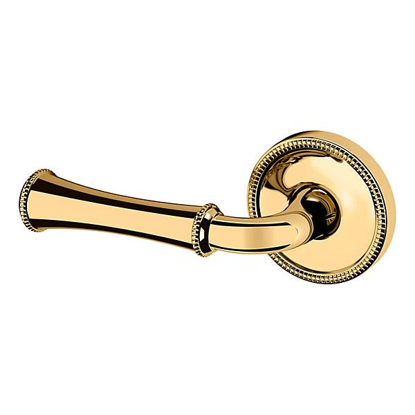 Baldwin Estate 5118 Left Handed Half Dummy Lever with 5076 Rose in Lifetime Polished Brass finish