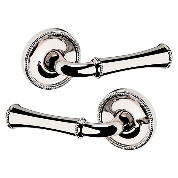 Baldwin Estate 5118 Privacy Lever with 5076 Rose in Lifetime Polished Nickel finish