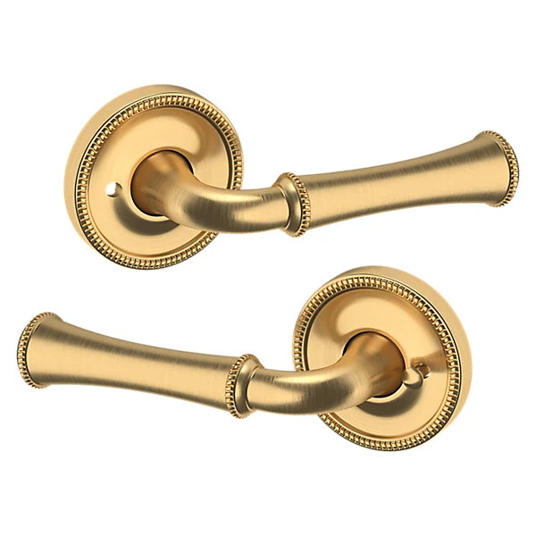 Baldwin Estate 5118 Privacy Lever with 5076 Rose in Lifetime Satin Brass finish