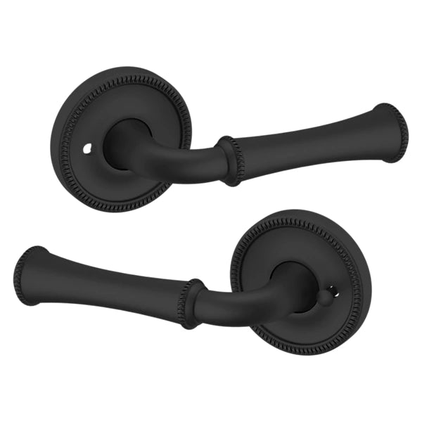 Baldwin Estate 5118 Privacy Lever with 5076 Rose in Satin Black finish