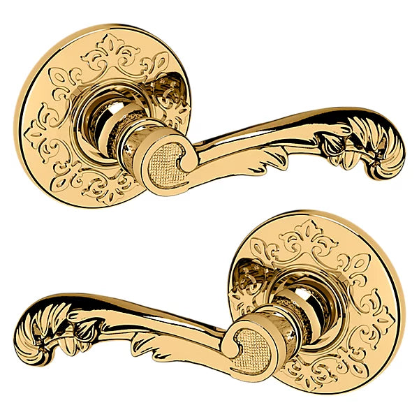 Baldwin Estate 5121 Full Dummy Lever with R012 Rose in Lifetime Polished Brass finish