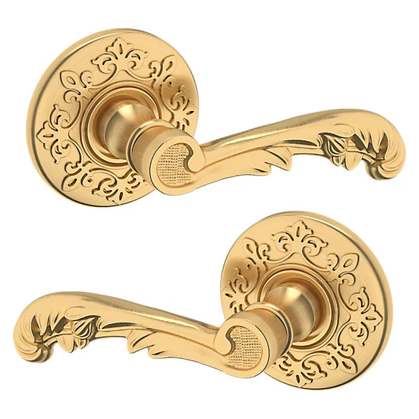 Baldwin Estate 5121 Full Dummy Lever with R012 Rose in Lifetime Satin Brass finish