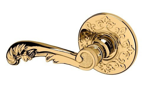 Baldwin Estate 5121 Left Handed Half Dummy Lever with R012 Rose in Lifetime Polished Brass finish