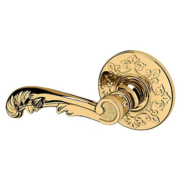 Baldwin Estate 5121 Left Handed Half Dummy Lever with R012 Rose in Unlacquered Brass finish