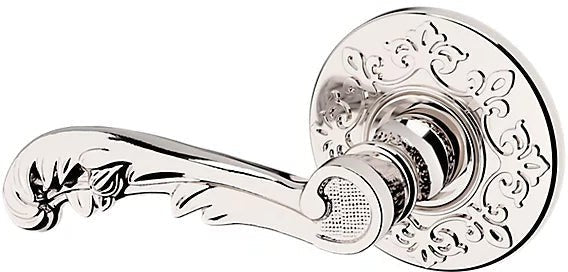 Baldwin Estate 5121 Left Handed Half Dummy Lever with R012 Rosette in Lifetime Polished Nickel finish