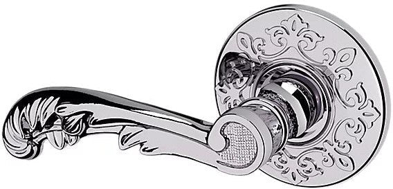 Baldwin Estate 5121 Left Handed Half Dummy Lever with R012 Rosette in Polished Chrome finish